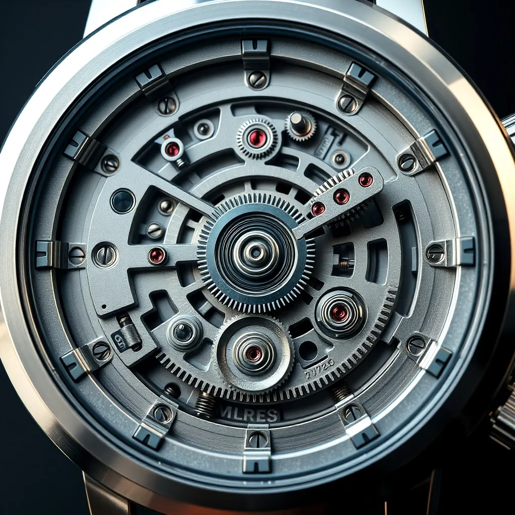 A technical top-down view of a complex mechanical watch move